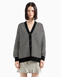 Striped knitted cardigan