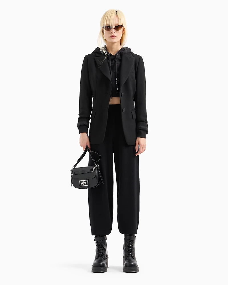 Jacket houndstooth fabrics with belt