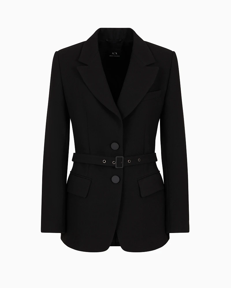 Jacket houndstooth fabrics with belt