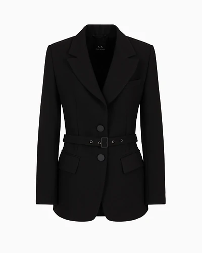 Jacket houndstooth fabrics with belt