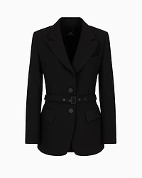 Jacket houndstooth fabrics with belt