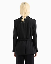 Jacket houndstooth fabrics with belt