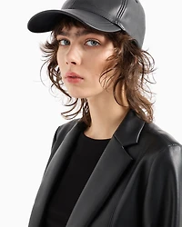 Single-breasted faux leather jacket