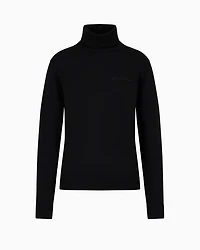 Turtleneck sweater with embroidered logo