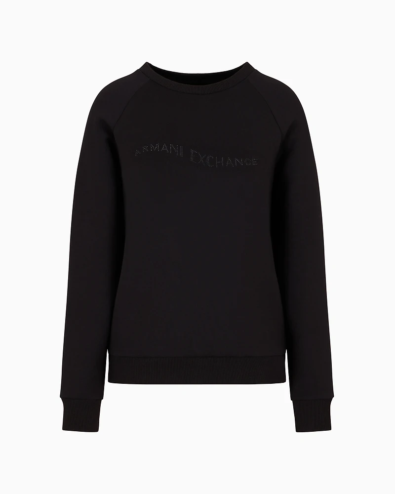 Crewneck sweatshirt with studded logo