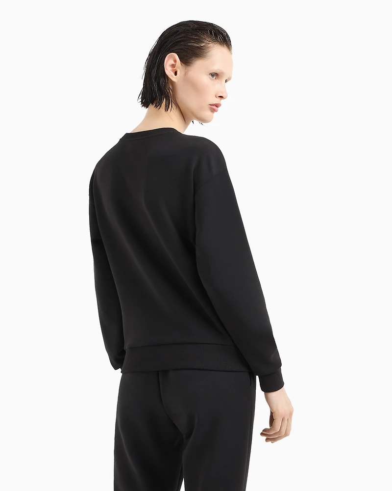 Crewneck sweatshirt with monogram patch