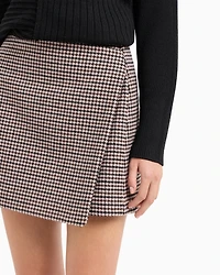 Prince of Wales cloth wrap mini skirt