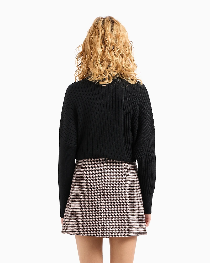 Prince of Wales cloth wrap mini skirt