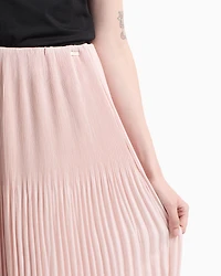 Pleated voile longuette skirt