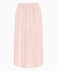 Pleated voile longuette skirt