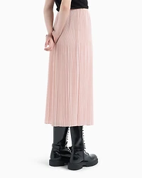 Pleated voile longuette skirt