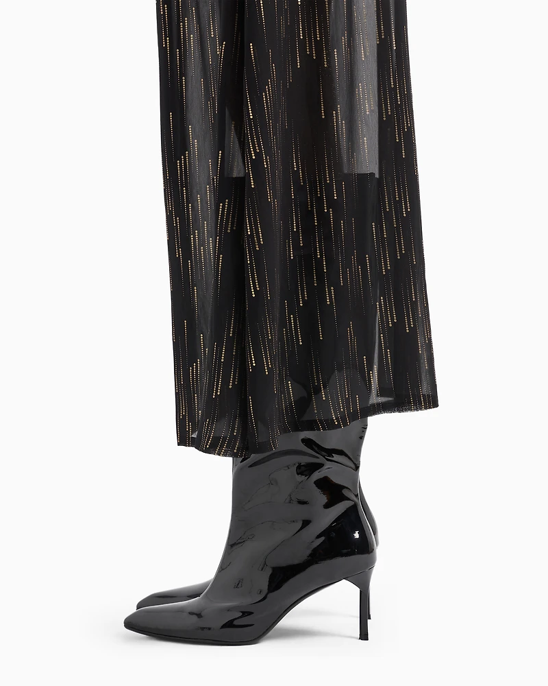 Longuette skirt transparent voile and lurex