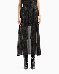 Longuette skirt transparent voile and lurex