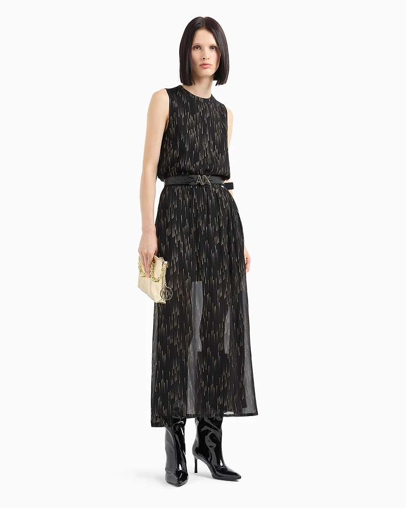 Longuette skirt transparent voile and lurex