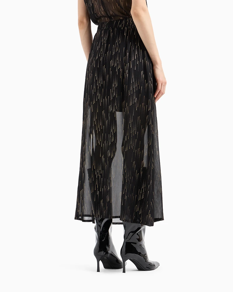 Longuette skirt transparent voile and lurex