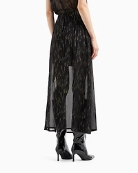 Longuette skirt transparent voile and lurex