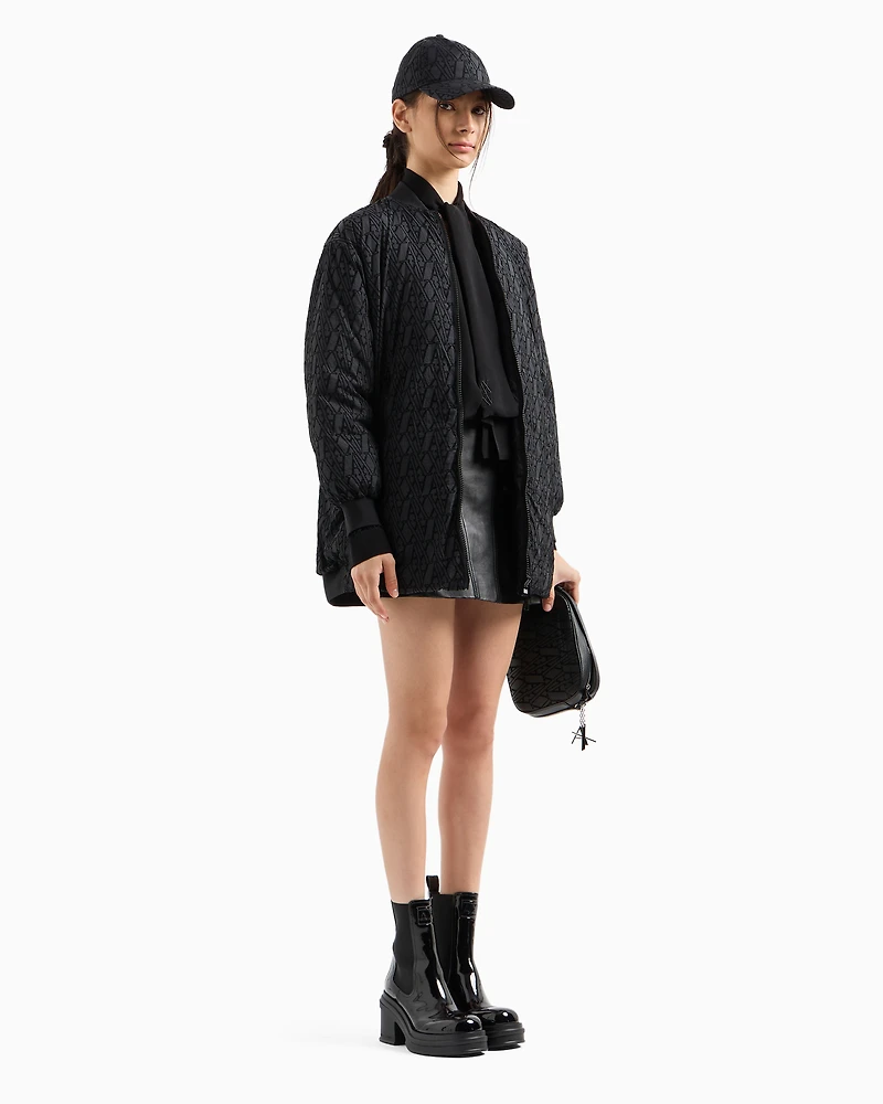 Leather mini skirt with zip