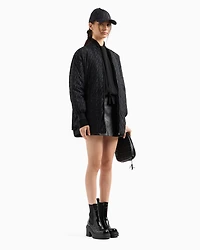 Leather mini skirt with zip