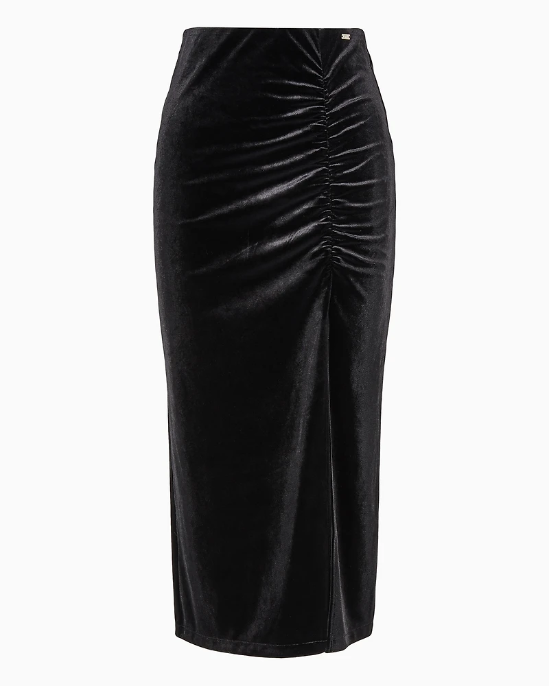 Velvet pencil skirt
