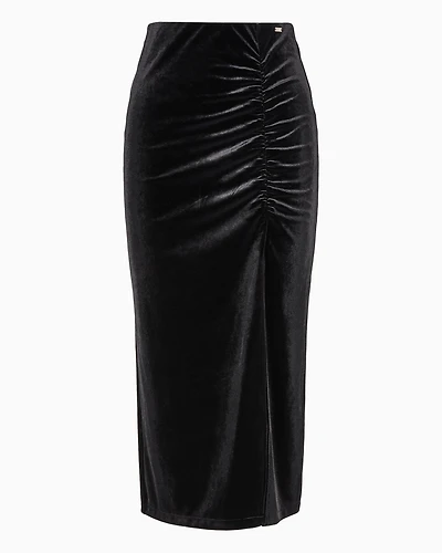 Velvet pencil skirt