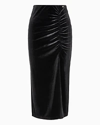 Velvet pencil skirt