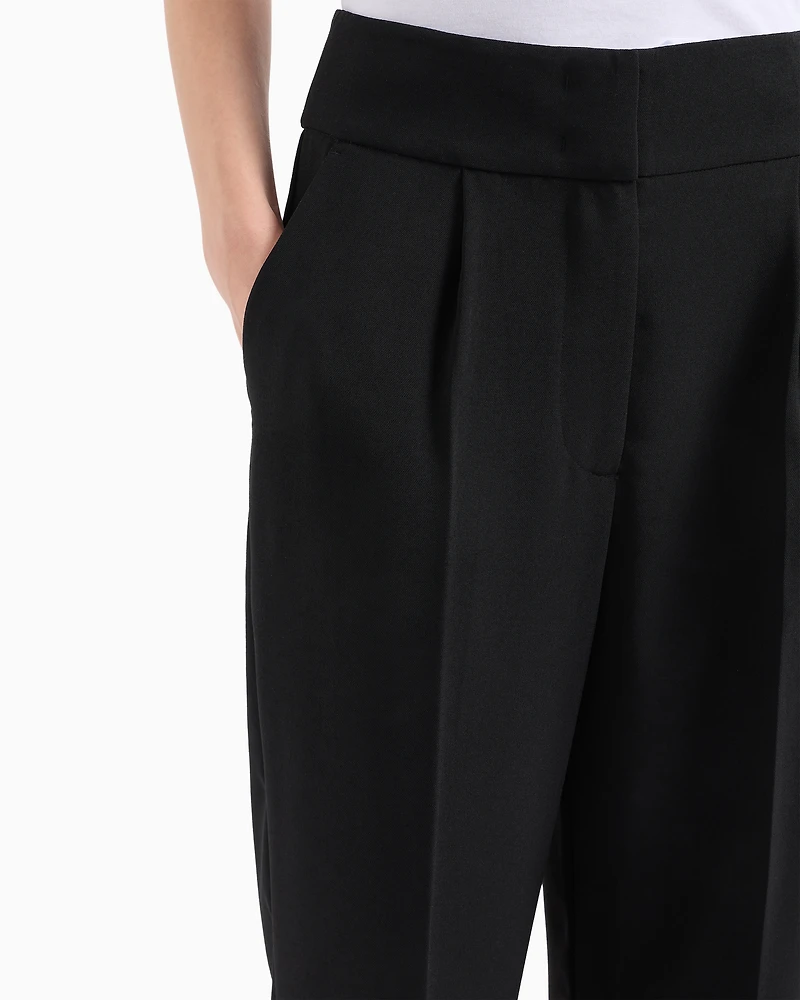 ASV fabric trousers with pleats and turn-ups at the bottom