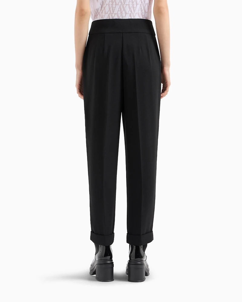 ASV fabric trousers with pleats and turn-ups at the bottom