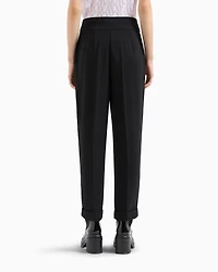 ASV fabric trousers with pleats and turn-ups at the bottom