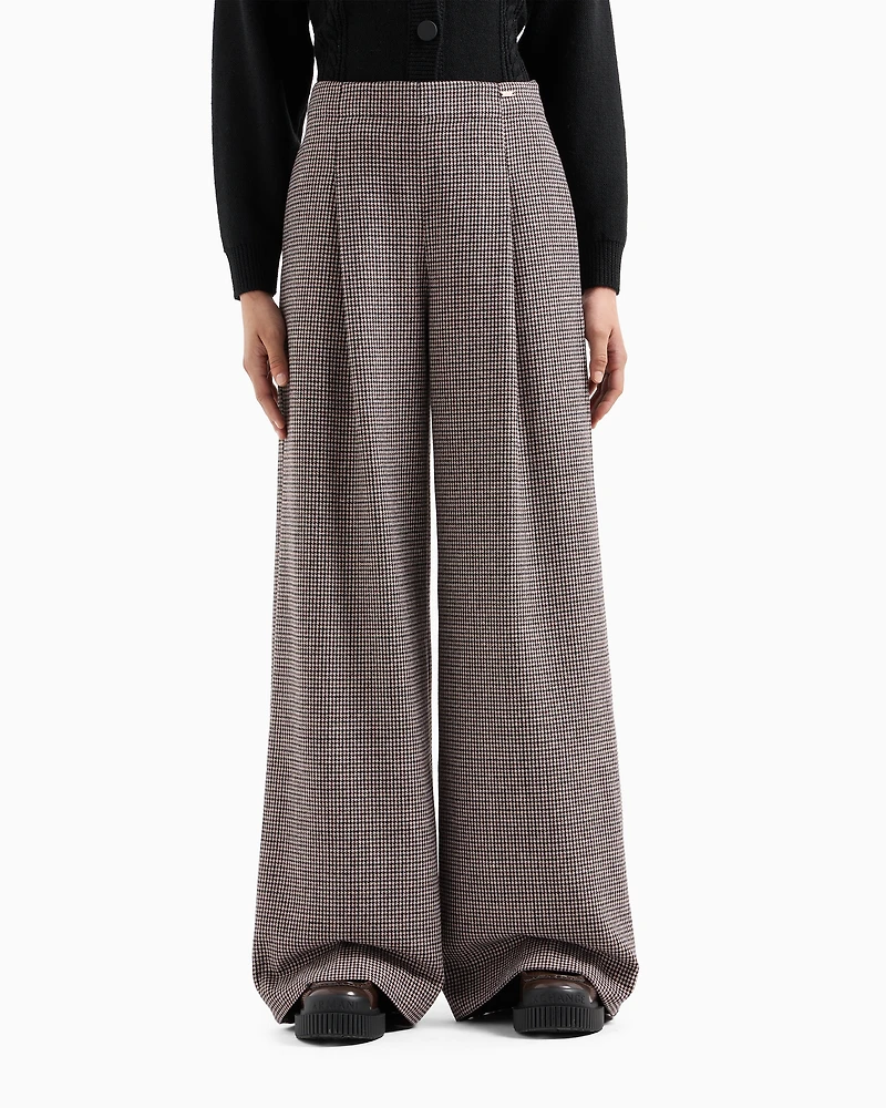 Palazzo trousers houndstooth fabric