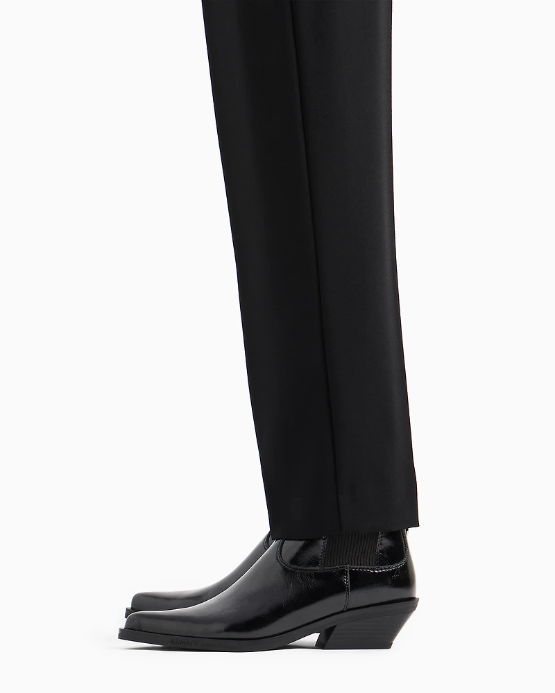 Cady cigarette trousers with satin band