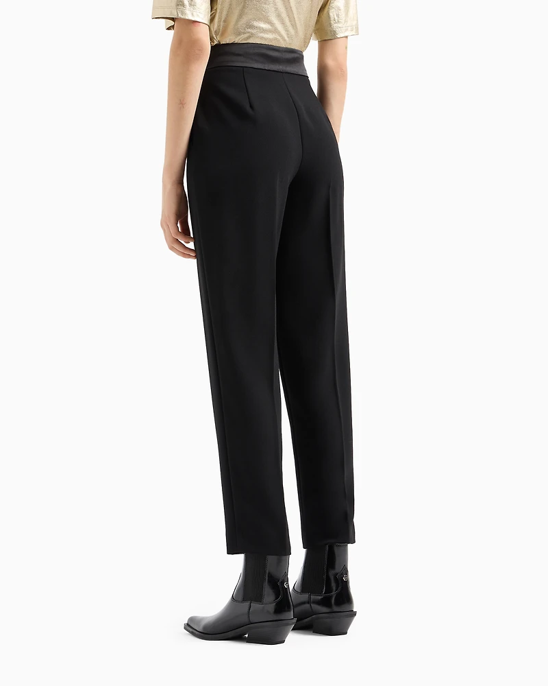 Cady cigarette trousers with satin band