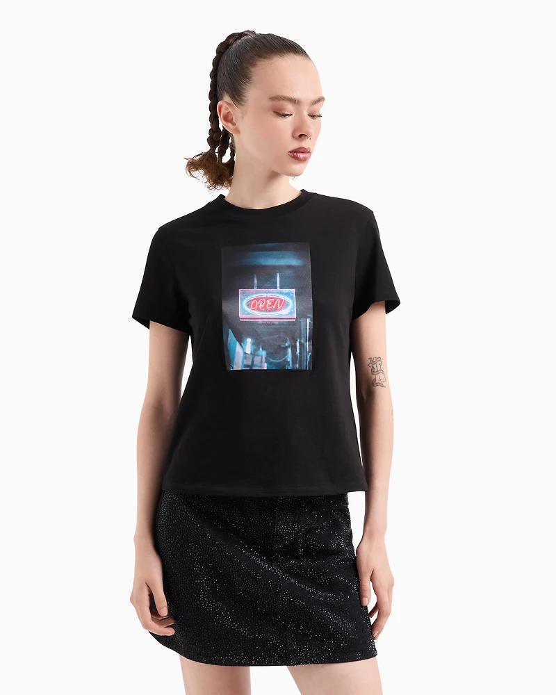 Regular fit T-shirt with photographic print ASV fabric