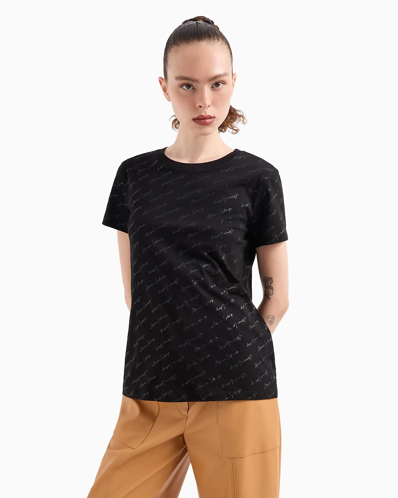 Regular fit jersey T-shirt with allover ASV logo