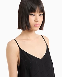 Fabric top with allover logo
