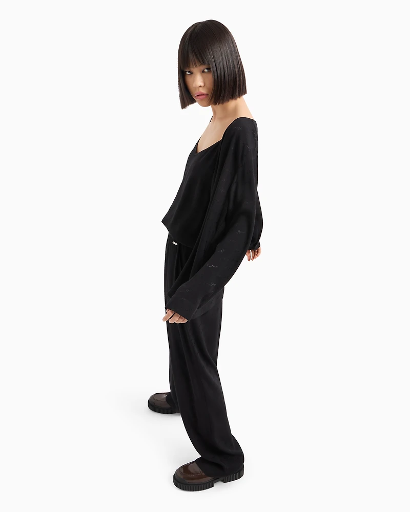 Fabric top with allover logo