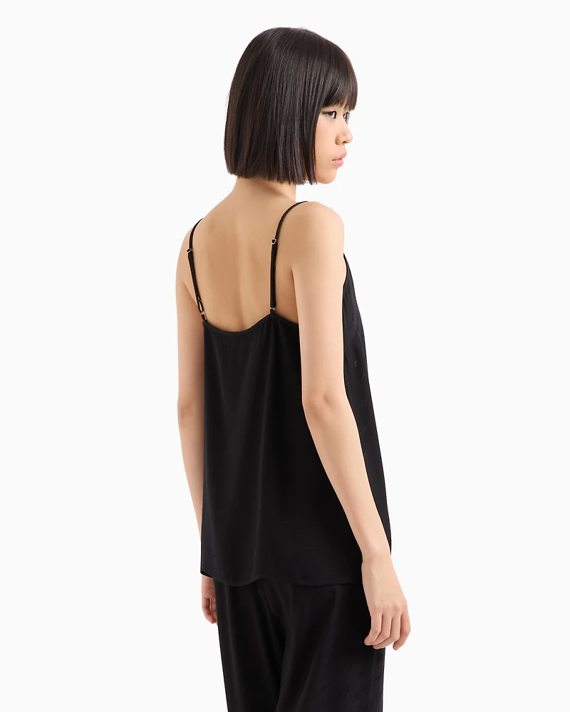 Fabric top with allover logo