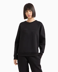 Crewneck sweatshirt with studded logo