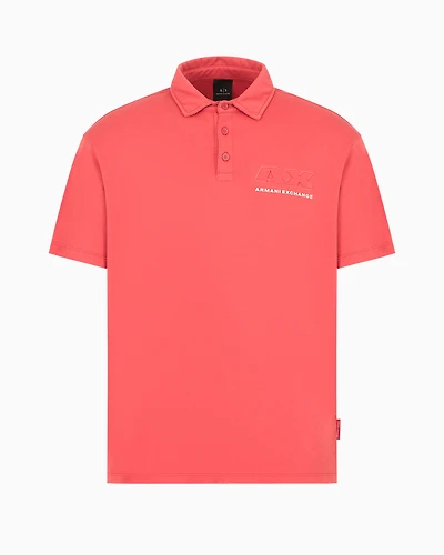 Regular fit cotton polo shirt with short sleeves and logo