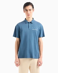 Regular fit cotton polo shirt with short sleeves and logo