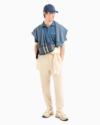 Regular fit cotton polo shirt with short sleeves and logo