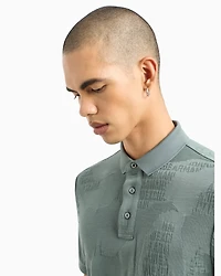 Regular fit polo shirt jacquard jersey