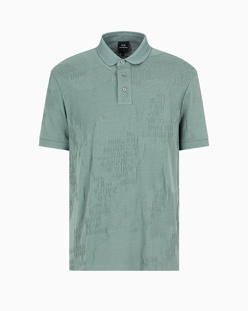 Regular fit polo shirt jacquard jersey