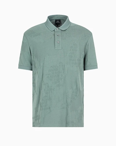 Regular fit polo shirt jacquard jersey