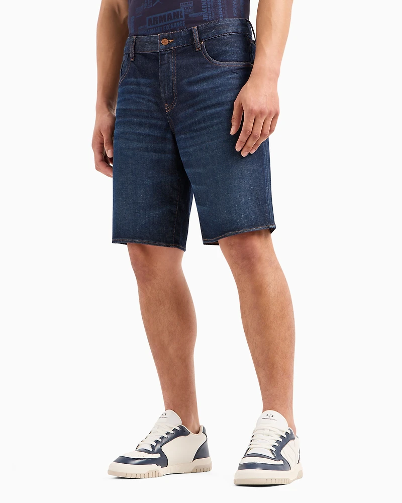Slim fit J65 stretch denim shorts with turn-up hem