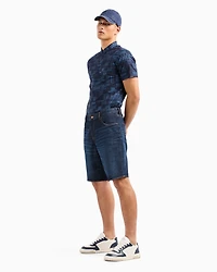 Slim fit J65 stretch denim shorts with turn-up hem