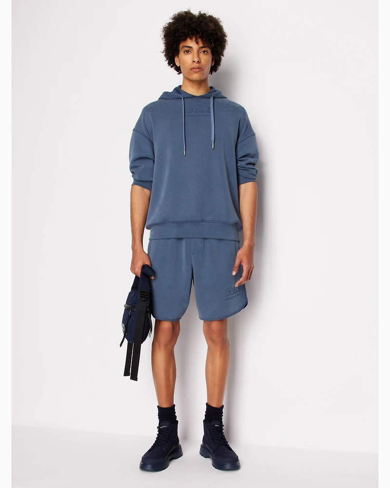Stretch fabric zip-up hoodie
