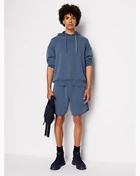 Stretch fabric zip-up hoodie
