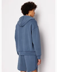 Stretch fabric zip-up hoodie