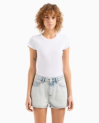 Baggy fit shorts washed denim