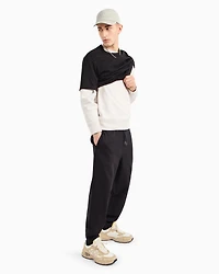 Stretch fabric zip-up hoodie